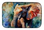 Elephant Dish Drying Mat Absorbent Dish Drying Mat Pad for Kitchen Counter Dish Drainer Mat for Countertop, 14 x 21", Multicolor