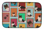 Lots of Tricolor Sheltie Dish Drying Mat Absorbent Dish Drying Mat Pad for Kitchen Counter Dish Drainer Mat for Countertop, 14 x 21", Multicolor