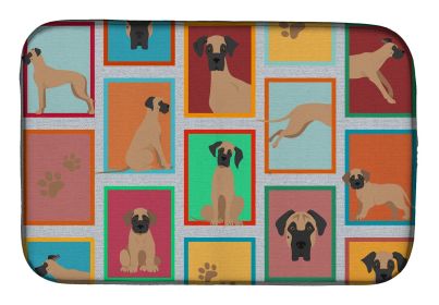 Lots of Fawn Great Dane Dish Drying Mat Absorbent Dish Drying Mat Pad for Kitchen Counter Dish Drainer Mat for Countertop, 14 x 21", Multicolor