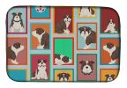 Lots of Brindle English Bulldog Dish Drying Mat Absorbent Dish Drying Mat Pad for Kitchen Counter Dish Drainer Mat for Countertop, 14 x 21"