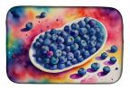 Colorful Blueberries Dish Drying Mat Absorbent Dish Drying Mat Pad for Kitchen Counter Dish Drainer Mat for Countertop, 14 x 21", Multicolor