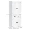 HOMCOM 72" White Kitchen Pantry Cabinet Freestanding Storage with Shelves