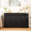 HOMCOM Modern Sideboard, Accent Kitchen Buffet Cabinet with Storage Drawers & Adjustable Shelves, for Dining, Entryway, Black