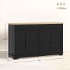 HOMCOM Modern Sideboard, Accent Kitchen Buffet Cabinet with Storage Drawers & Adjustable Shelves, for Dining, Entryway, Black