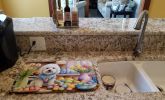 Decorating Easter Coton de Tulear Dish Drying Mat Absorbent Dish Drying Mat Pad for Kitchen Counter Dish Drainer Mat for Countertop, 14 x 21"