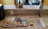 Decorating Easter German Shepherd Dish Drying Mat Absorbent Dish Drying Mat Pad for Kitchen Counter Dish Drainer Mat for Countertop, 14 x 21"