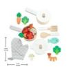 Fisher-Price Wooden Kitchen Pots and Pans Set 19 Piece Pretend Play Cooking Toy for Preschoolers Ages 3 and Up