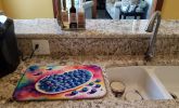 Colorful Blueberries Dish Drying Mat Absorbent Dish Drying Mat Pad for Kitchen Counter Dish Drainer Mat for Countertop, 14 x 21", Multicolor