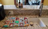 Lots of Brindle English Bulldog Dish Drying Mat Absorbent Dish Drying Mat Pad for Kitchen Counter Dish Drainer Mat for Countertop, 14 x 21"