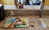 Giraffe Dish Drying Mat Absorbent Dish Drying Mat Pad for Kitchen Counter Dish Drainer Mat for Countertop, 14 x 21", Multicolor