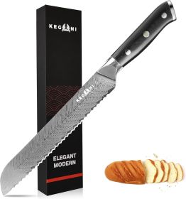 Kegani Meat Cleaver Knife 7 Inch  Butcher Knife (Option: Bread Knife-Silver Knight Series)