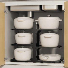 Pots and Pans Organizer, Adjustable 6-Tier Pots Organizer Rack for Cookware, Heavy Duty Pots Rack for Kitchen Storage (Color: as picture)