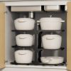 Pots and Pans Organizer, Adjustable 6-Tier Pots Organizer Rack for Cookware, Heavy Duty Pots Rack for Kitchen Storage